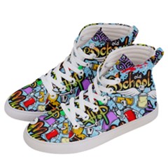 Graffiti Characters Seamless Pattern Men s Hi-Top Skate Sneakers