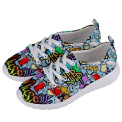 Graffiti Characters Seamless Pattern Women s Lightweight Sports Shoes