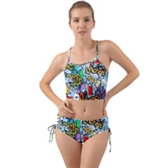 Graffiti Characters Seamless Pattern Mini Tank Bikini Set