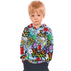 Graffiti Characters Seamless Pattern Kids  Overhead Hoodie