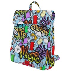 Graffiti Characters Seamless Pattern Flap Top Backpack