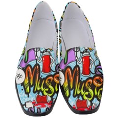 Graffiti Characters Seamless Pattern Women s Classic Loafer Heels