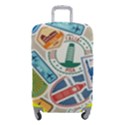 Travel Pattern Immigration Stamps Stickers With Historical Cultural Objects Travelling Visa Immigrant Luggage Cover (Small) View1