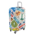 Travel Pattern Immigration Stamps Stickers With Historical Cultural Objects Travelling Visa Immigrant Luggage Cover (Small) View2