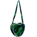 Tropical Green Leaves Background Heart Shoulder Bag View2