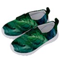 Tropical Green Leaves Background Kids  Velcro No Lace Shoes View2