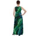 Tropical Green Leaves Background Empire Waist Velour Maxi Dress View2