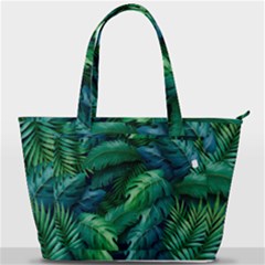 Tropical Green Leaves Background Back Pocket Shoulder Bag  by Amaryn4rt