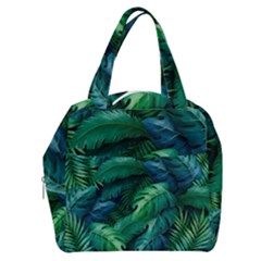 Tropical Green Leaves Background Boxy Hand Bag by Amaryn4rt