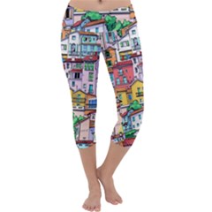 Menton Old Town France Capri Yoga Leggings by Amaryn4rt