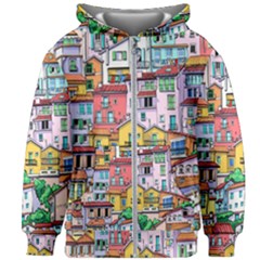 Menton Old Town France Kids  Zipper Hoodie Without Drawstring