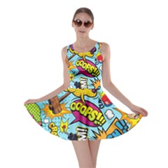 Comic Elements Colorful Seamless Pattern Skater Dress by Amaryn4rt