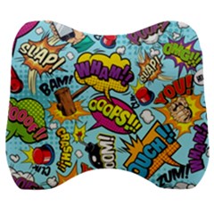 Comic Elements Colorful Seamless Pattern Velour Head Support Cushion by Amaryn4rt