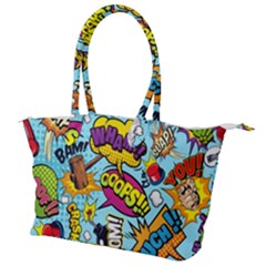 Comic Elements Colorful Seamless Pattern Canvas Shoulder Bag