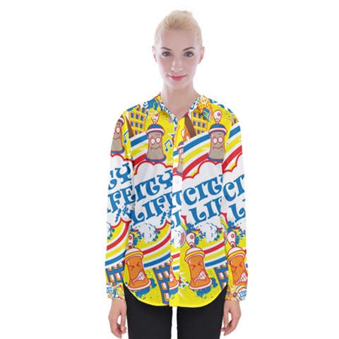 Colorful City Life Horizontal Seamless Pattern Urban City Womens Long Sleeve Shirt by Amaryn4rt