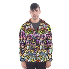 Graffiti Word Seamless Pattern Men s Hooded Windbreaker by Amaryn4rt