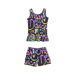 Graffiti Word Seamless Pattern Kids  Boyleg Swimsuit by Amaryn4rt