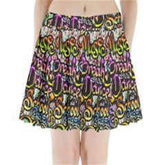 Graffiti Word Seamless Pattern Pleated Mini Skirt by Amaryn4rt