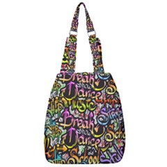 Graffiti Word Seamless Pattern Center Zip Backpack