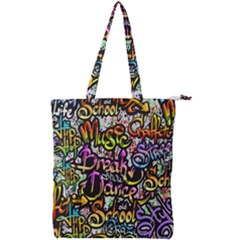 Graffiti Word Seamless Pattern Double Zip Up Tote Bag by Amaryn4rt