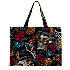 Vintage Art Tattoos Colorful Seamless Pattern Zipper Mini Tote Bag by Amaryn4rt