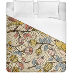 Seamless Pattern With Flower Bird Duvet Cover (california King Size) by Amaryn4rt