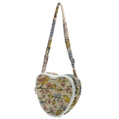 Seamless Pattern With Flower Bird Heart Shoulder Bag by Amaryn4rt