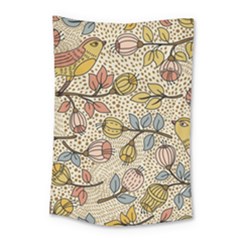 Seamless Pattern With Flower Bird Small Tapestry by Amaryn4rt