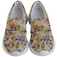 Seamless Pattern With Flower Bird Kids Lightweight Slip Ons by Amaryn4rt