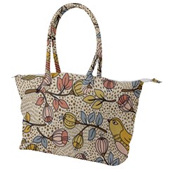 Seamless Pattern With Flower Bird Canvas Shoulder Bag by Amaryn4rt