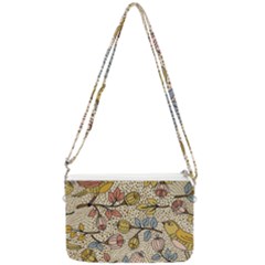 Seamless Pattern With Flower Bird Double Gusset Crossbody Bag by Amaryn4rt