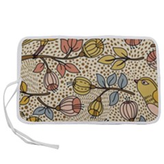 Seamless Pattern With Flower Bird Pen Storage Case (m) by Amaryn4rt