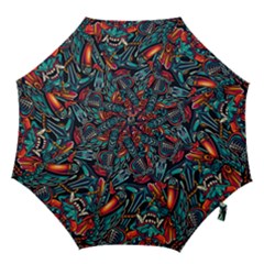 Vintage Tattoos Colorful Seamless Pattern Hook Handle Umbrellas (large) by Amaryn4rt