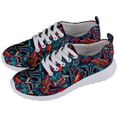 Vintage Tattoos Colorful Seamless Pattern Men s Lightweight Sports Shoes by Amaryn4rt