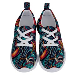 Vintage Tattoos Colorful Seamless Pattern Running Shoes by Amaryn4rt