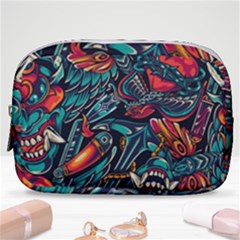 Vintage Tattoos Colorful Seamless Pattern Make Up Pouch (small) by Amaryn4rt