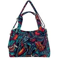 Vintage Tattoos Colorful Seamless Pattern Double Compartment Shoulder Bag by Amaryn4rt