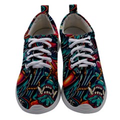 Vintage Tattoos Colorful Seamless Pattern Athletic Shoes by Amaryn4rt