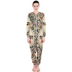 Seamless Pattern With Flower Birds Onepiece Jumpsuit (ladies)  by Amaryn4rt