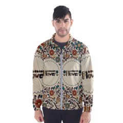 Seamless Pattern With Flower Birds Men s Windbreaker