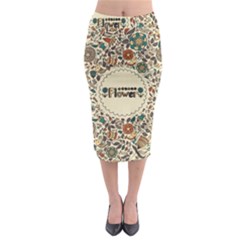 Seamless Pattern With Flower Birds Midi Pencil Skirt by Amaryn4rt