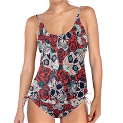 Vintage Day Dead Seamless Pattern Tankini Set