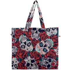 Vintage Day Dead Seamless Pattern Canvas Travel Bag