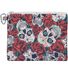 Vintage Day Dead Seamless Pattern Canvas Cosmetic Bag (xxxl)