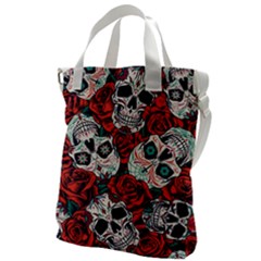 Vintage Day Dead Seamless Pattern Canvas Messenger Bag