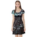 Abstract Colorful Texture Short Sleeve Skater Dress View1