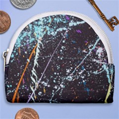 Abstract Colorful Texture Horseshoe Style Canvas Pouch