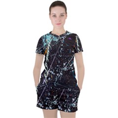 Abstract Colorful Texture Women s Tee And Shorts Set