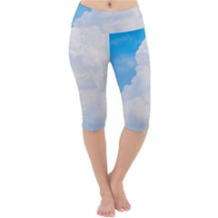 Sky Lightweight Velour Cropped Yoga Leggings by byali