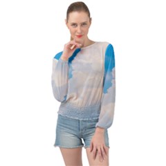 Sky Banded Bottom Chiffon Top